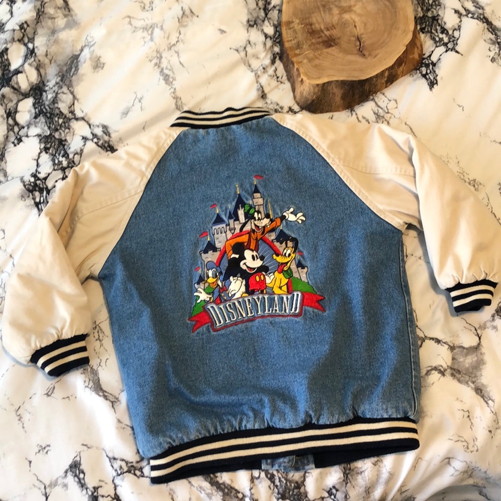Kid Washed Vintage Denim Varsity Jacket Disneyland